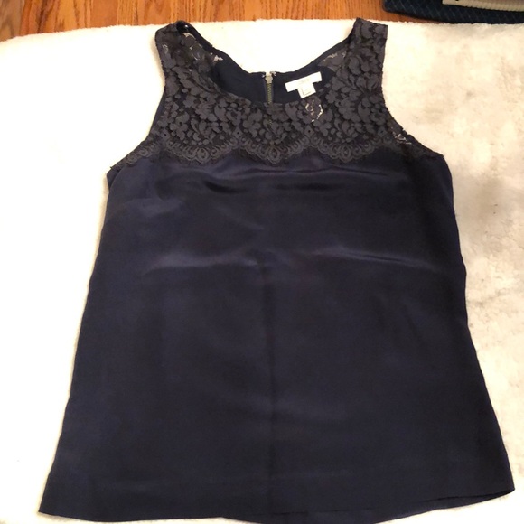 J. Crew silk and lace tank